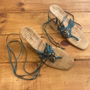 Nine West Lace Up Leg Wrap Sandals